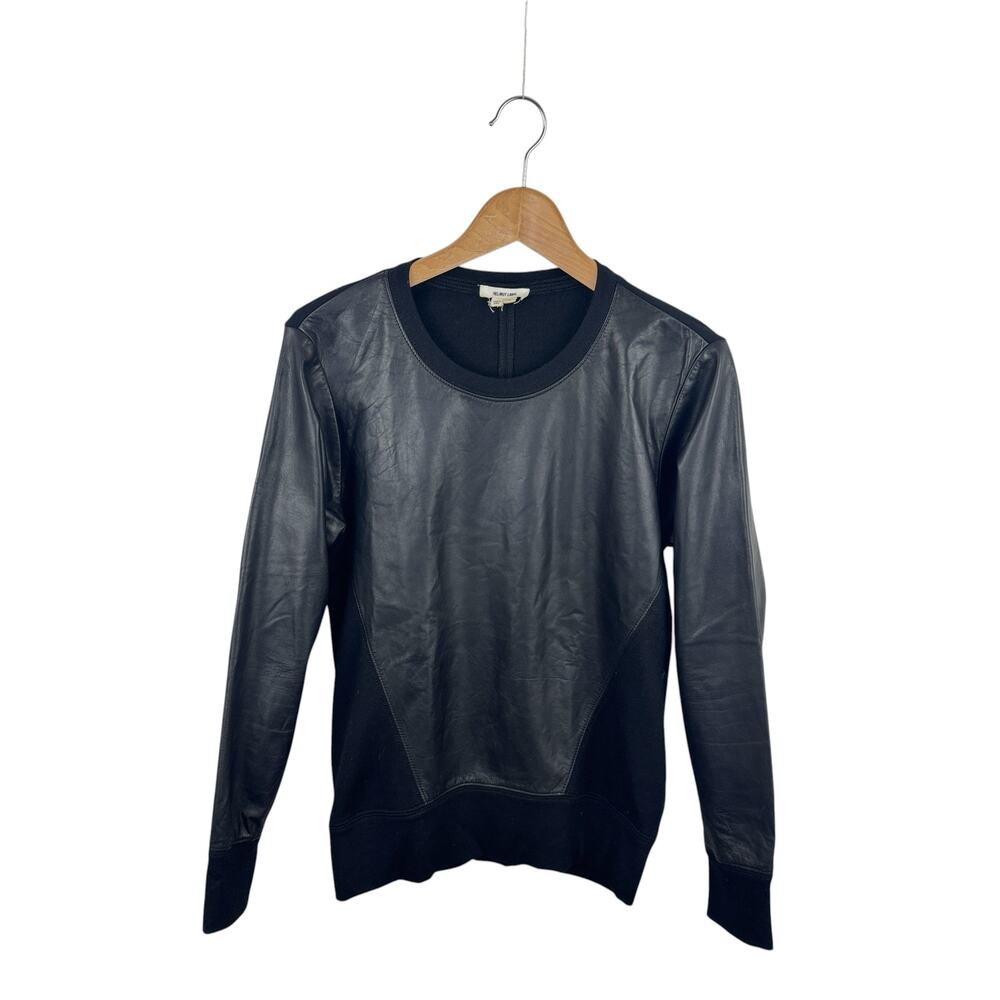 Helmut Lang Lamb Leather & Wool Sweatshirt